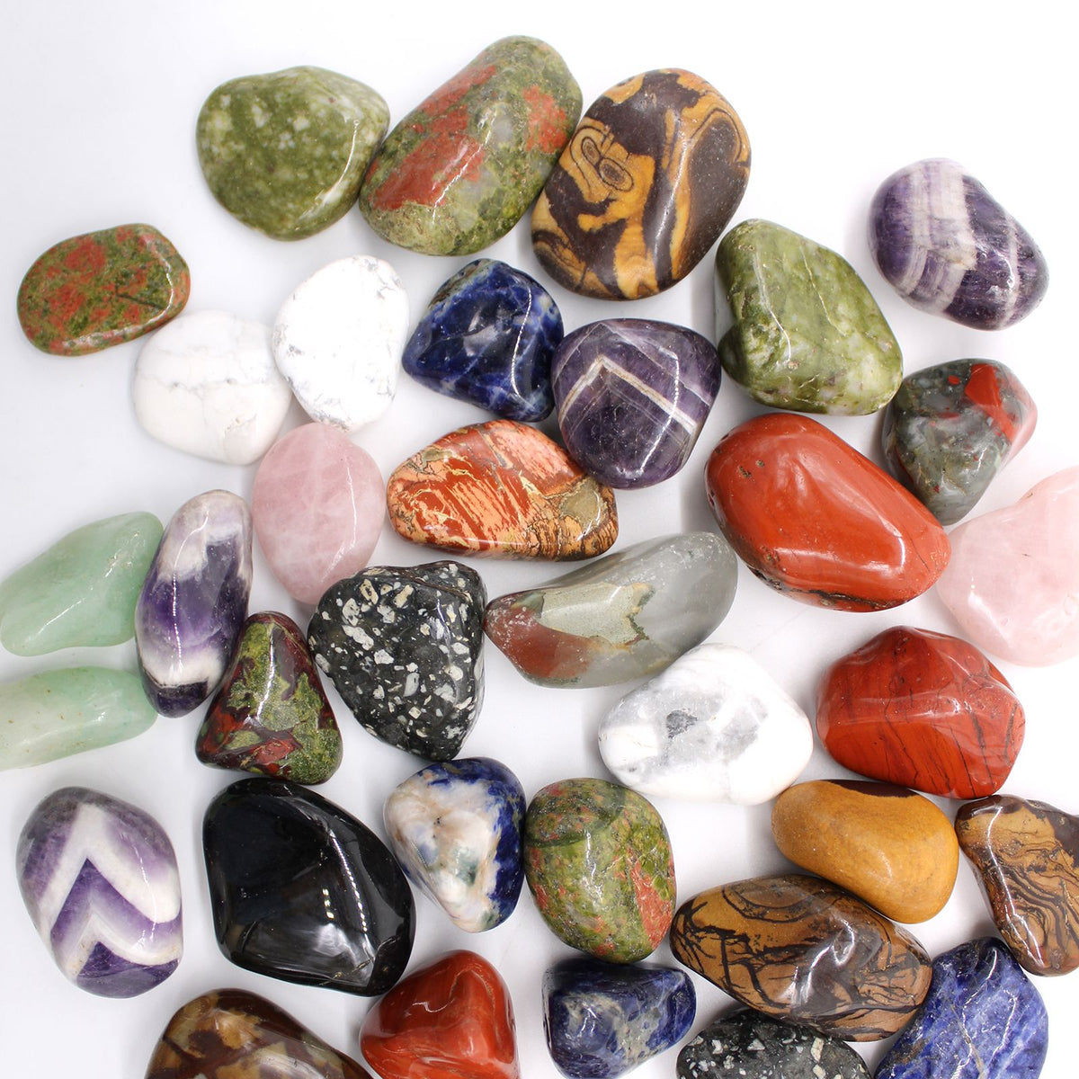 Medium Tumble Stones - Light Jasper - Brecciated