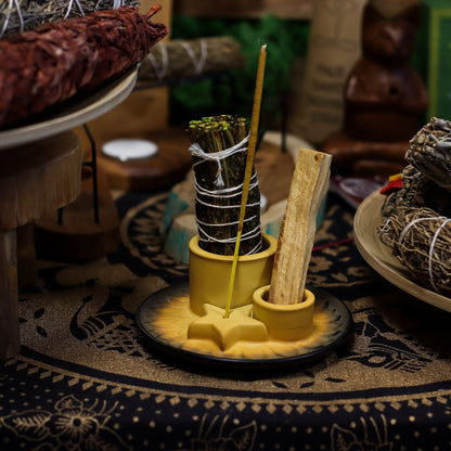 Palo Santo Stick & Smudge Holder - Sand & Grey
