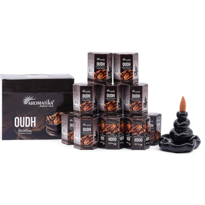 Aromatika Masala Backflow Incense Cones - Oudh