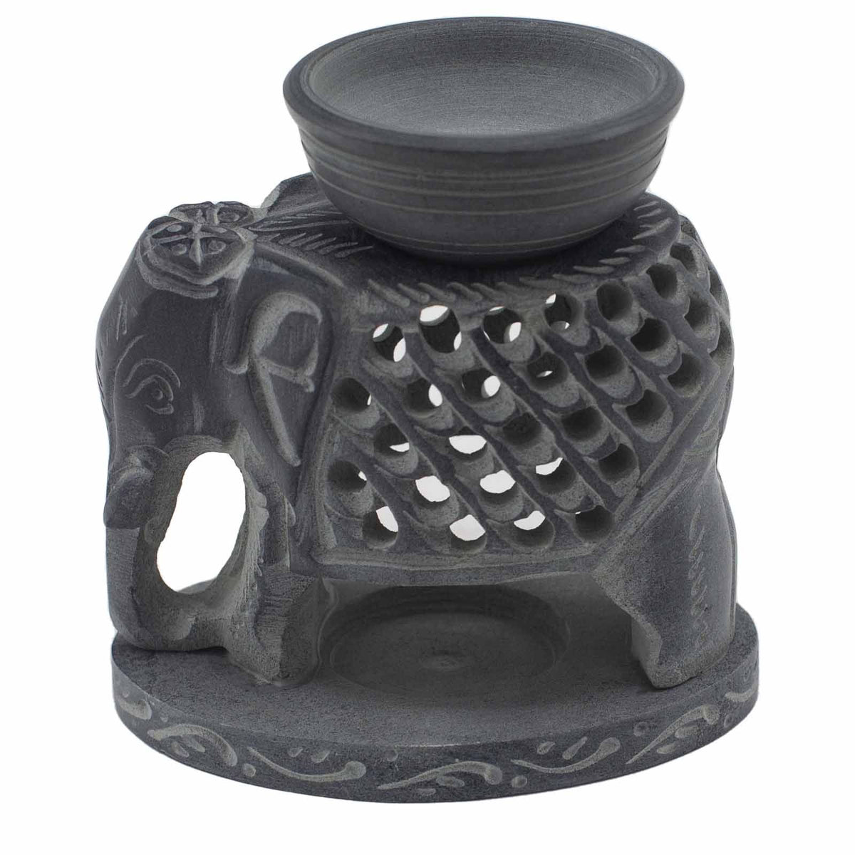 Soapstone Oil Burner - Standing Elephant