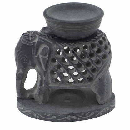 Soapstone Oil Burner - Standing Elephant