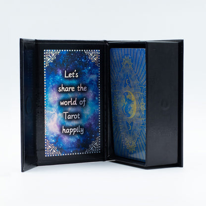 Blue Foil Tarot Card Set - Moon Face