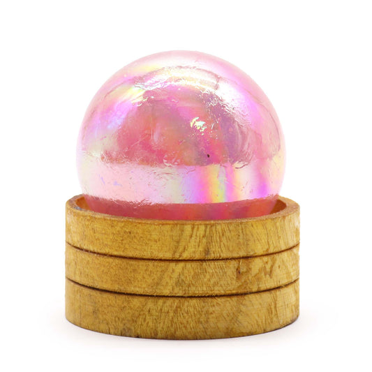 Gemstone Sphere - Quartz Titanium Aura - 50mm