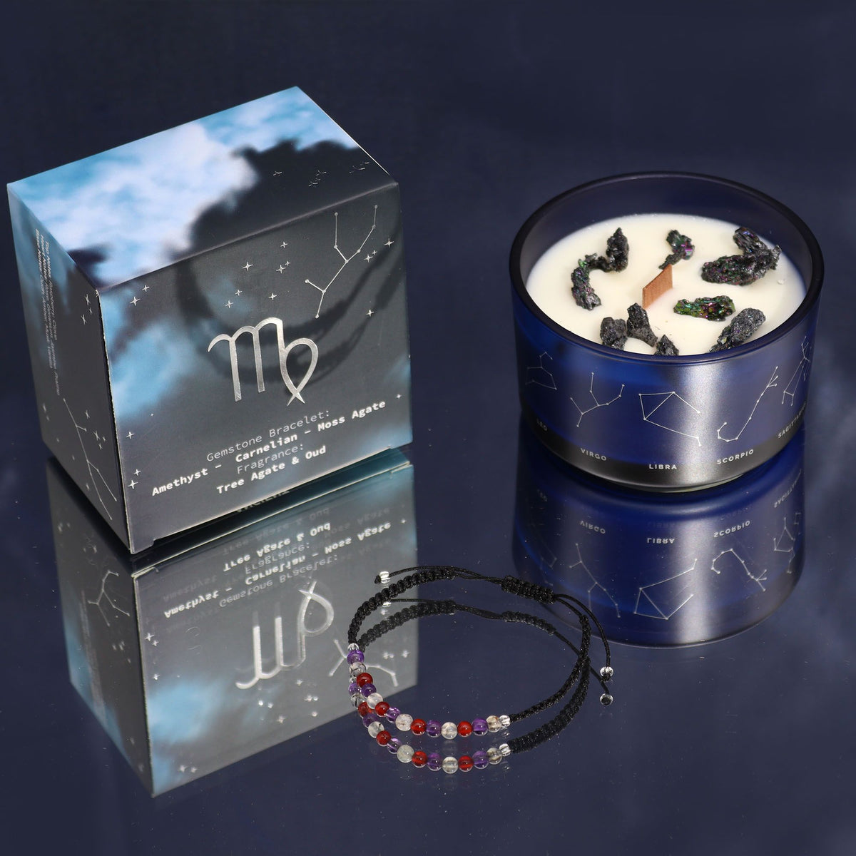 Zodiac Candle & Gemstone Bracelet - Virgo