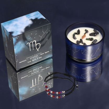 Zodiac Candle & Gemstone Bracelet - Virgo