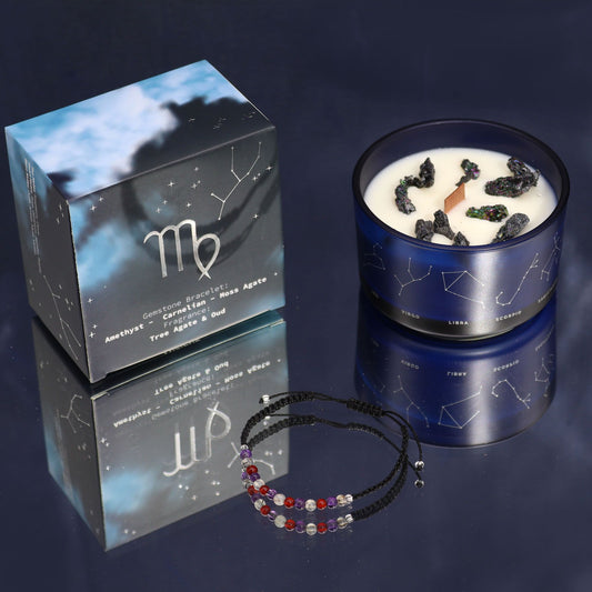 Zodiac Candle & Gemstone Bracelet - Virgo