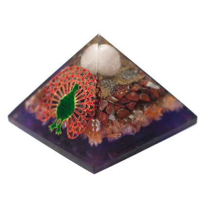 Large Orgonite Pyramid - Peacock