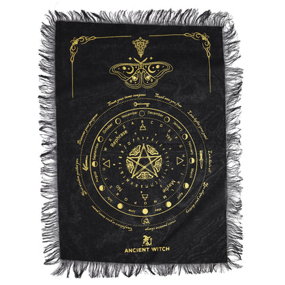 Mystic Moth Pendulum Divination Cloth - Black & Gold