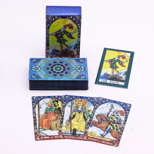 Blue Foil Tarot Card Set - Mandala