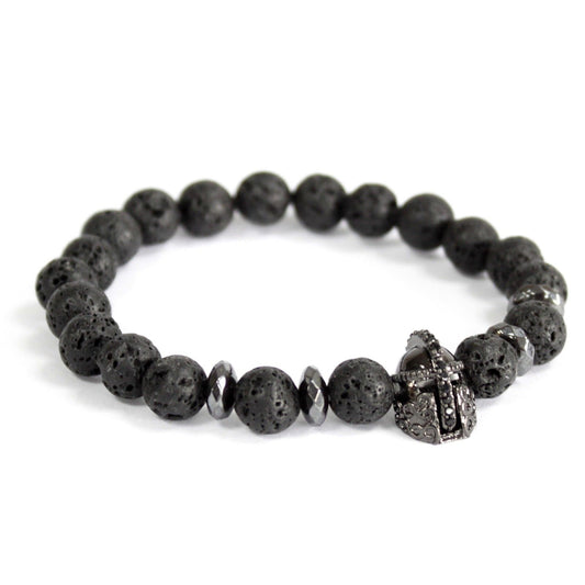 Lava Stone Knight's Helmet  Bracelet