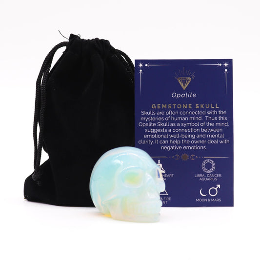 Gemstone Large Skull - Opalite