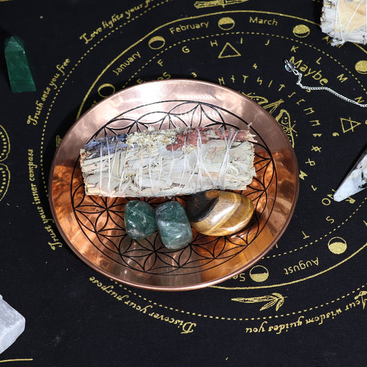 Copper Smudge Plate - Flower of Life