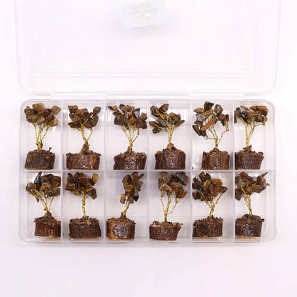 Mini Gemstone Tree On Wood Base - Tigereye