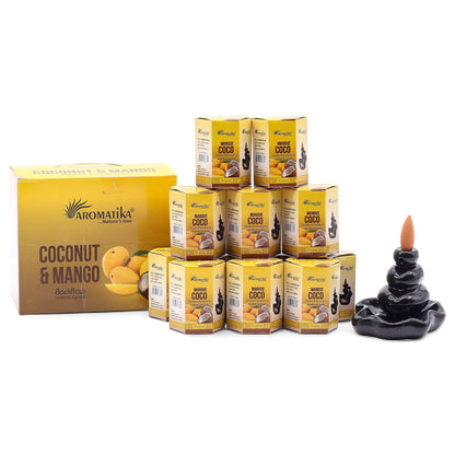 Aromatika Masala Backflow Incense Cones - Coconut & Mango