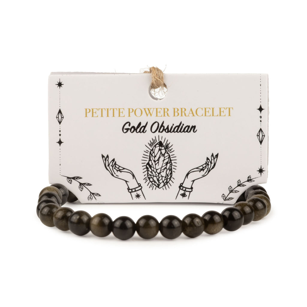 Petite Power Bracelet - Gold Obsidian