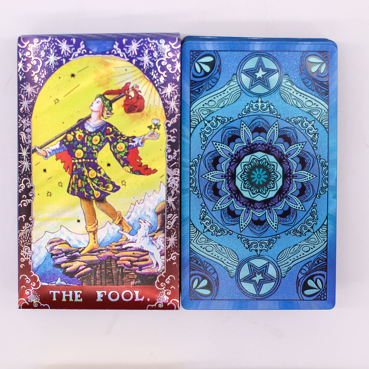 Blue Foil Tarot Card Set - Mandala