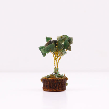 Mini Gemstone Tree On Wood Base - Green Aventurine