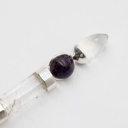 Axis of Grace Wand - Amethyst & Rose Quartz