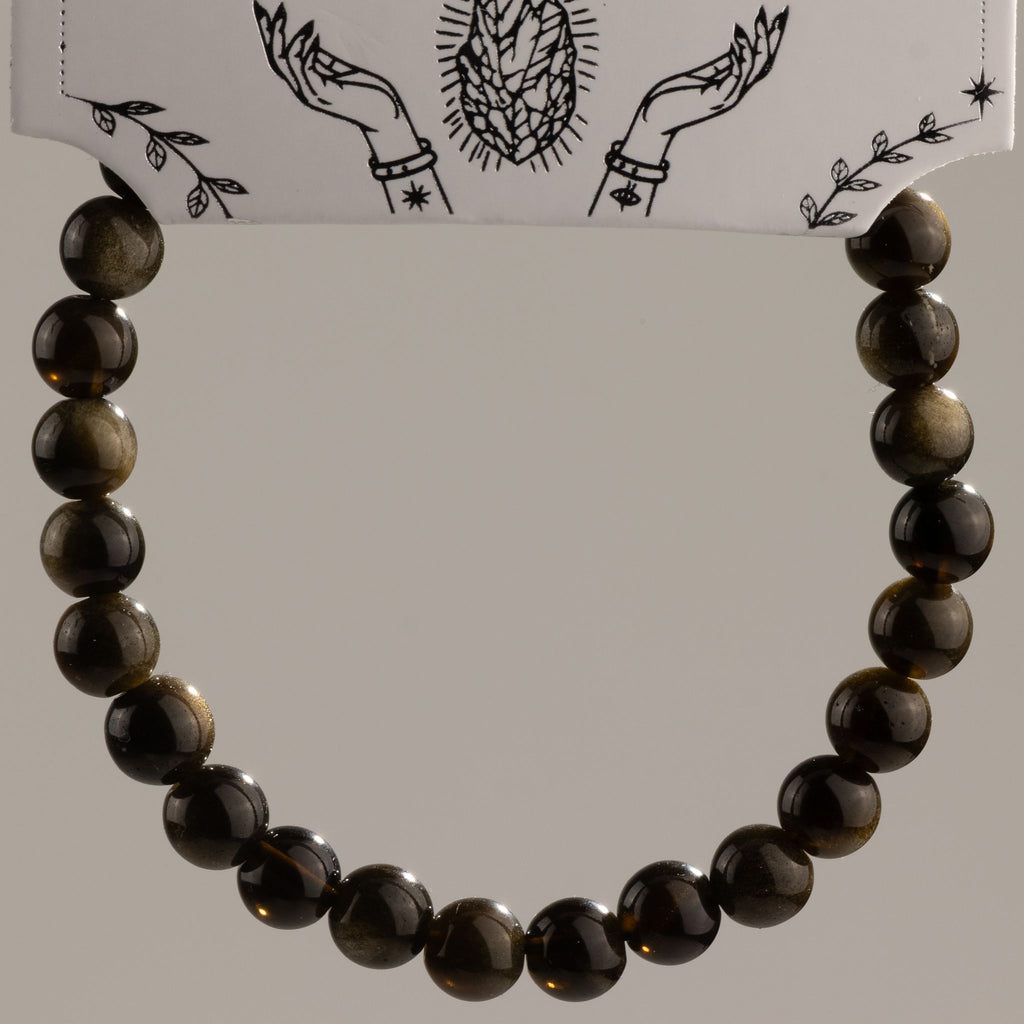 Petite Power Bracelet - Gold Obsidian