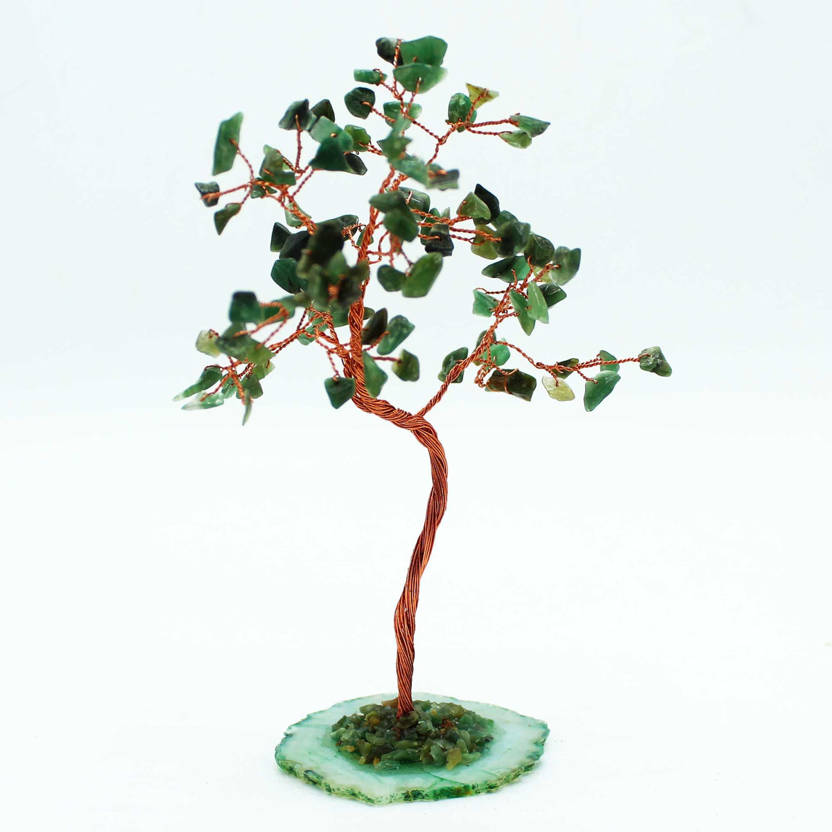 Large Gemstone Tree - Green Aventurine on Green Agate Base (100 stones)