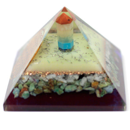 Large Orgonite Pyramid - Flower of life symbol