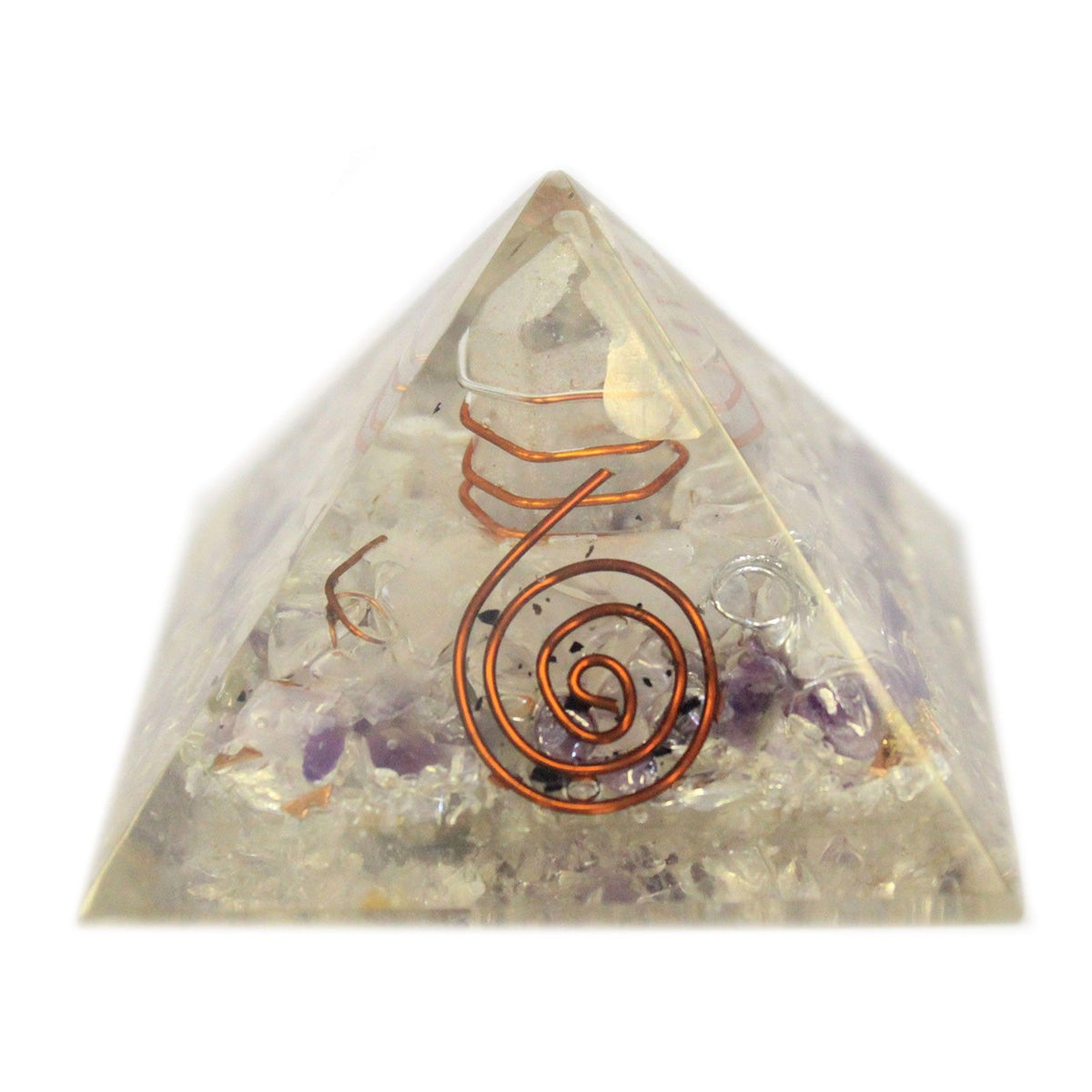 Orgonite Pyramid - Gemchips and Copper