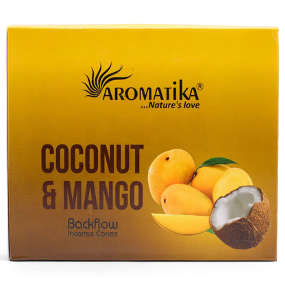 Aromatika Masala Backflow Incense Cones - Coconut & Mango