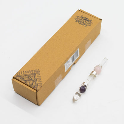 Axis of Grace Wand - Amethyst & Rose Quartz