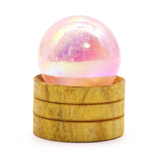 Gemstone Sphere - Rose Quartz Titanium - 40mm