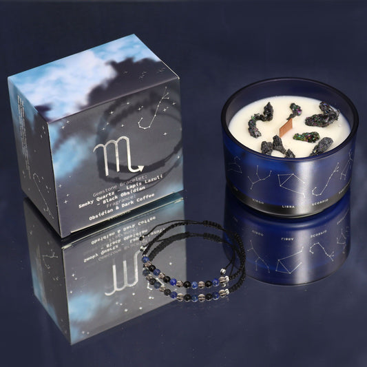 Zodiac Candle & Gemstone Bracelet - Scorpio