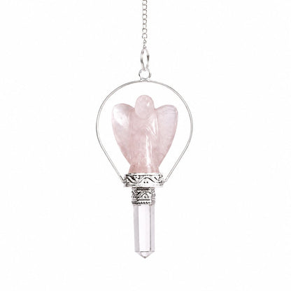 Angel Pendulum with Ring - Rose Quartz