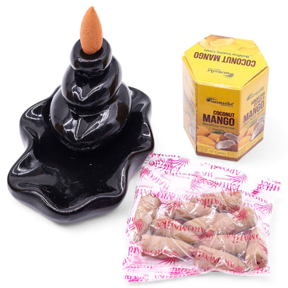 Aromatika Masala Backflow Incense Cones - Coconut & Mango
