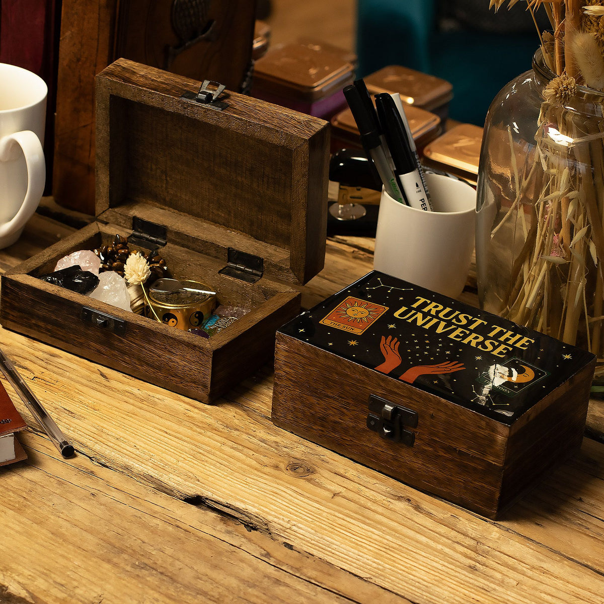 Medium Enamelled Box  - Trust the Universe