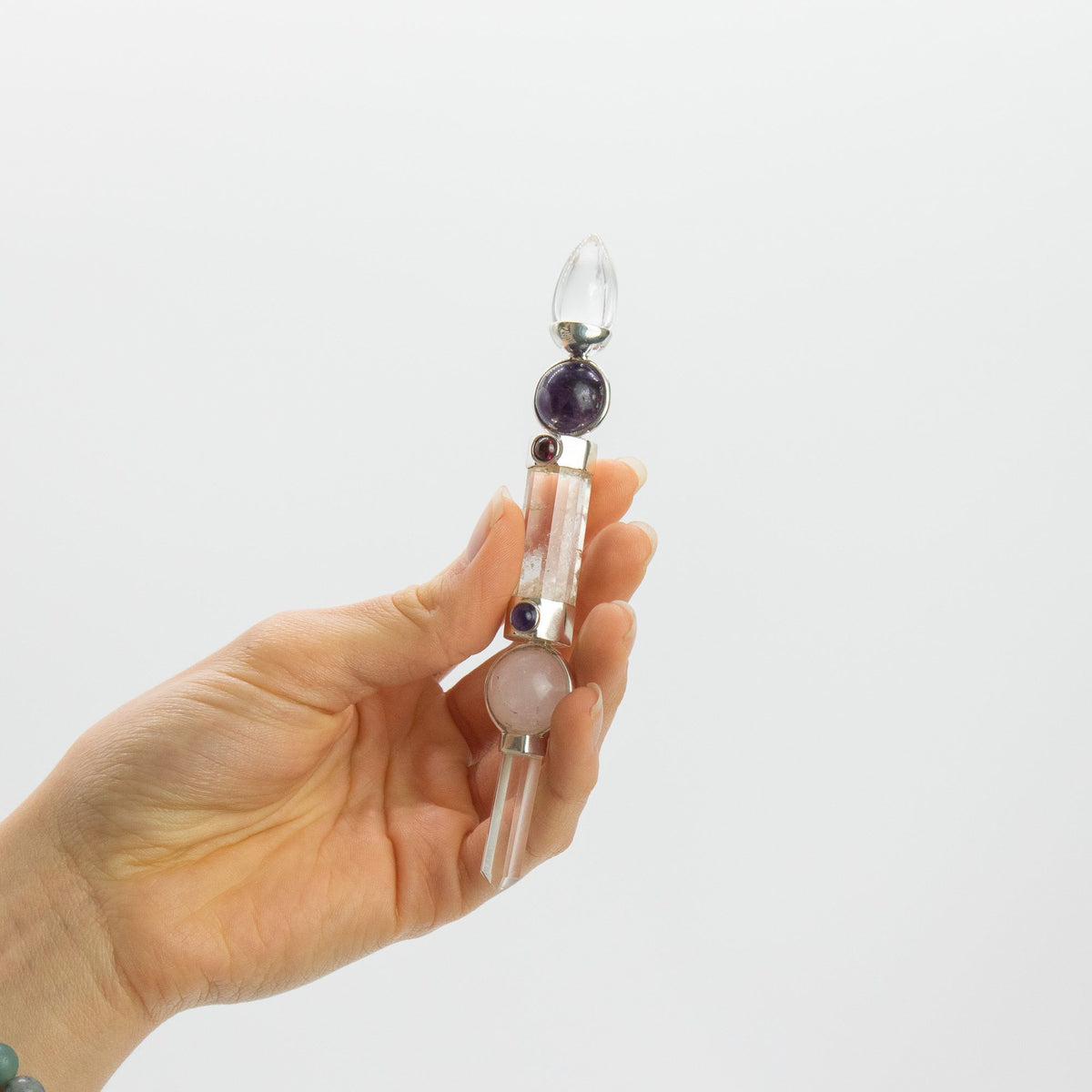Axis of Grace Wand - Amethyst & Rose Quartz