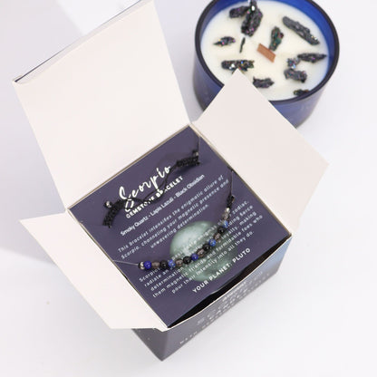 Zodiac Candle & Gemstone Bracelet - Scorpio