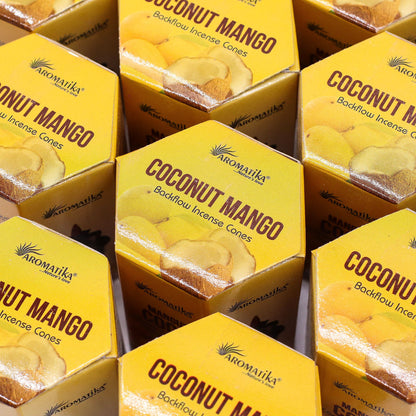 Aromatika Masala Backflow Incense Cones - Coconut & Mango