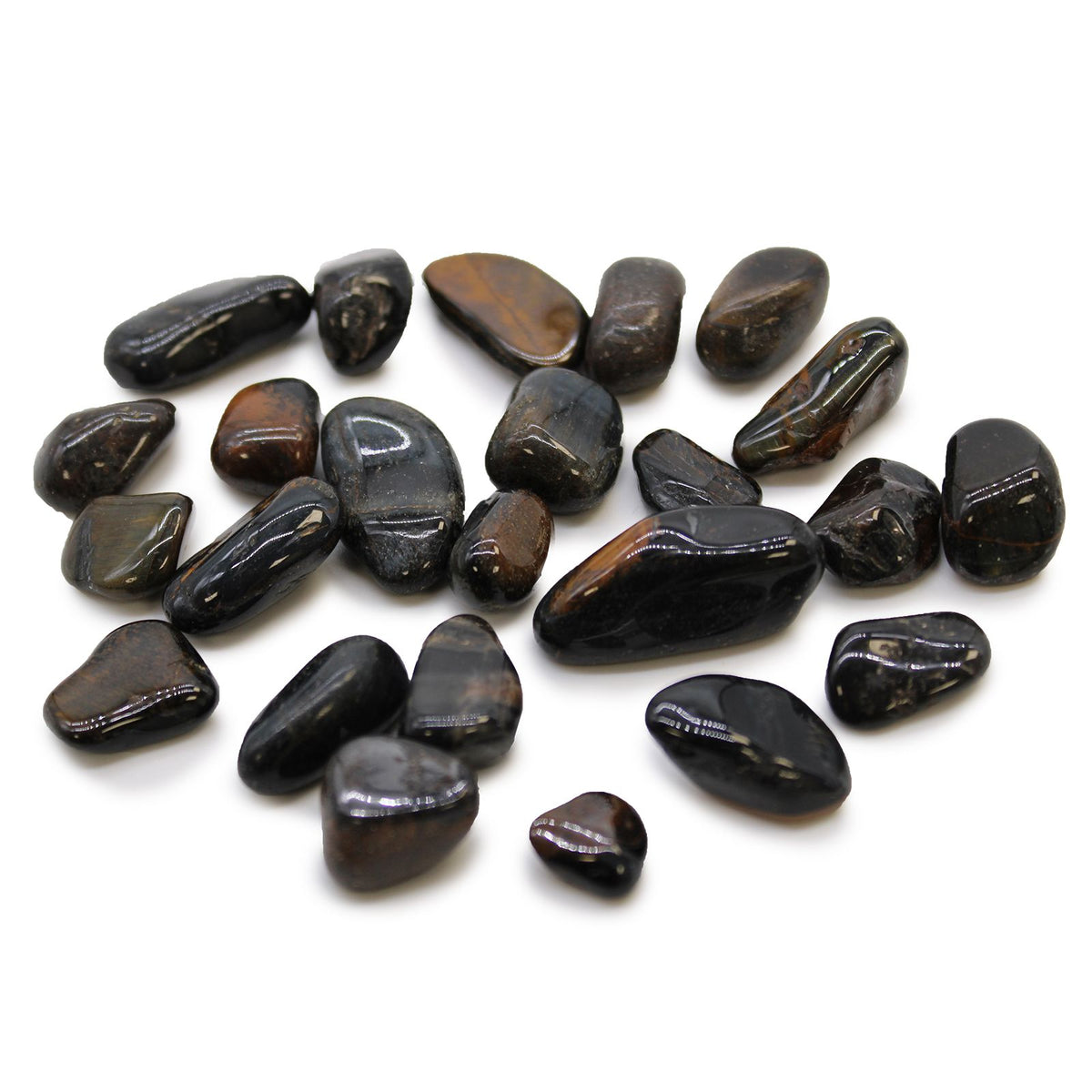 Small Tumble Stones - Tigers Eye - Blue