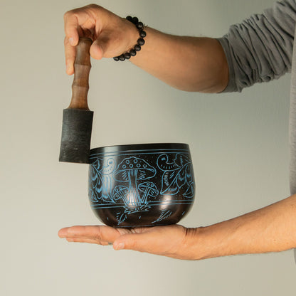 Cauldron Singing Bowl - Magic Mushroom - Blue