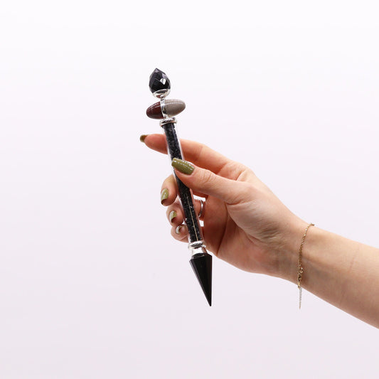 Magic Wand - Black Tourmaline & Agate - Protection