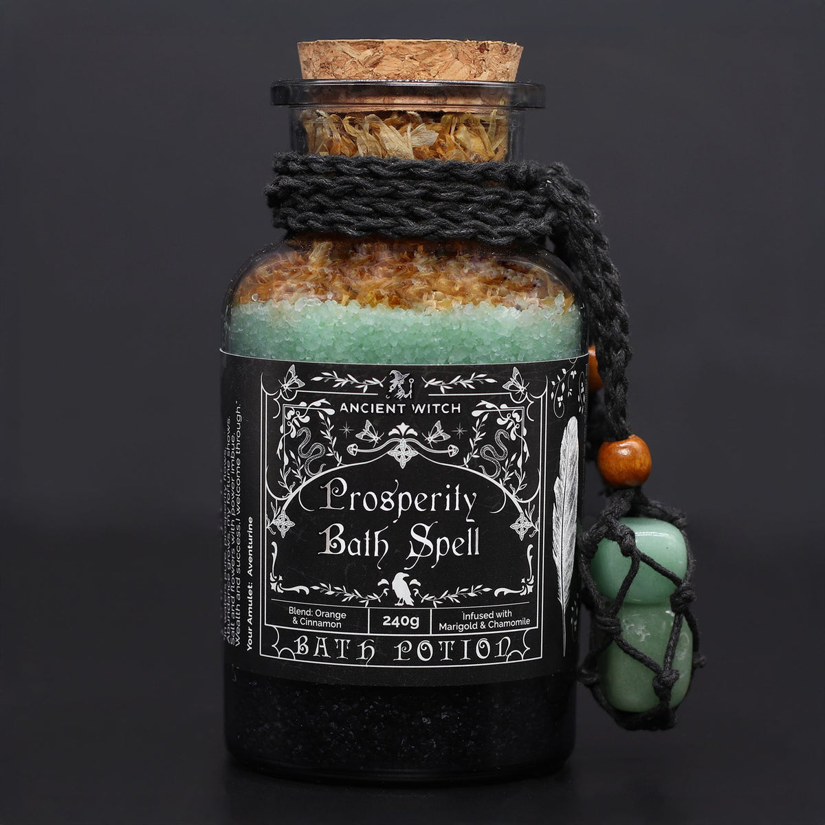 Ancient Witch Bath Potion - Crystal Amulet - Prosperity