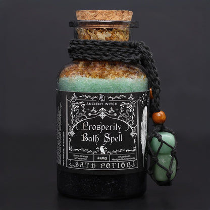 Ancient Witch Bath Potion - Crystal Amulet - Prosperity
