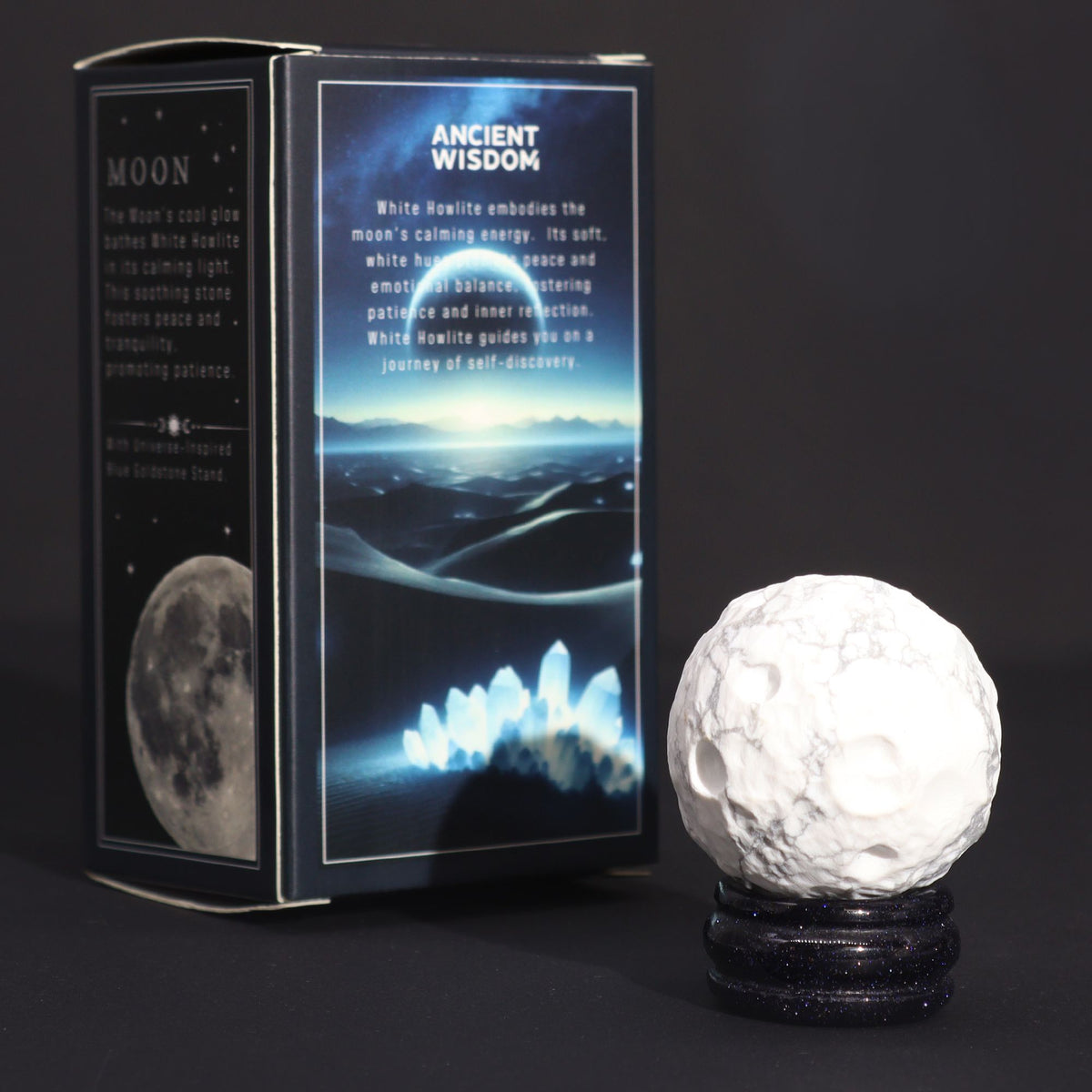 White Howlite Planet - Moon