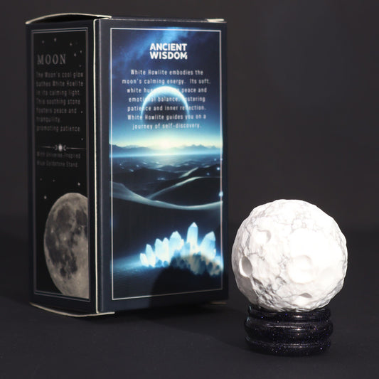 White Howlite Planet - Moon
