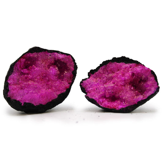Calsite Geodes - Black Rock - Dark Red / Pink