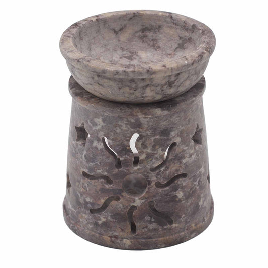 Small Soapstone Oil Burner - Sun & Stars