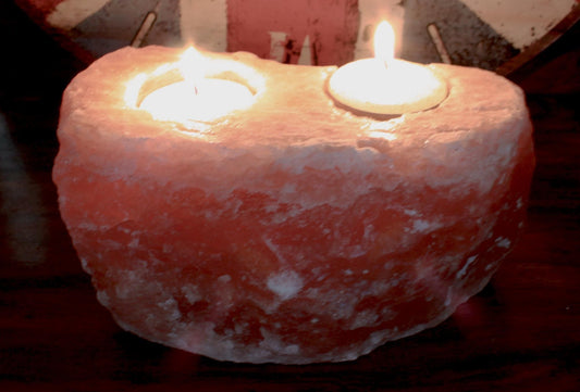 Natural Salt 2 Candle Holder