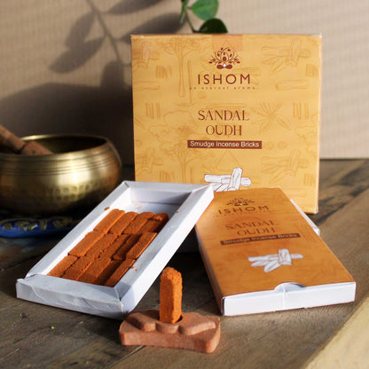 Incense Smudge Bricks and Burner - Sandal Wood