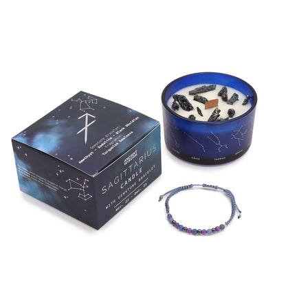 Zodiac Candle & Gemstone Bracelet - Sagittarius