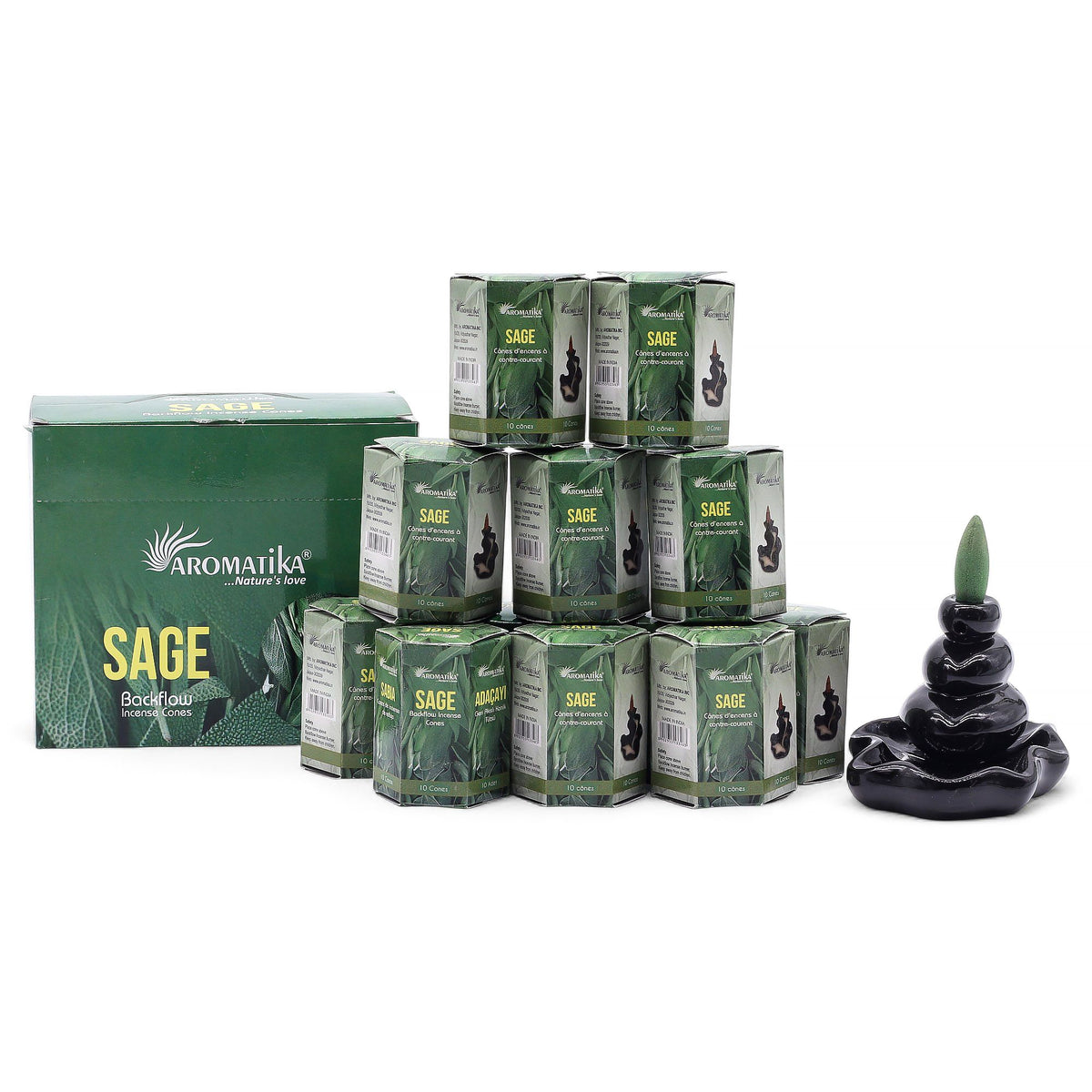 Aromatika Masala Backflow Incense Cones - Sage