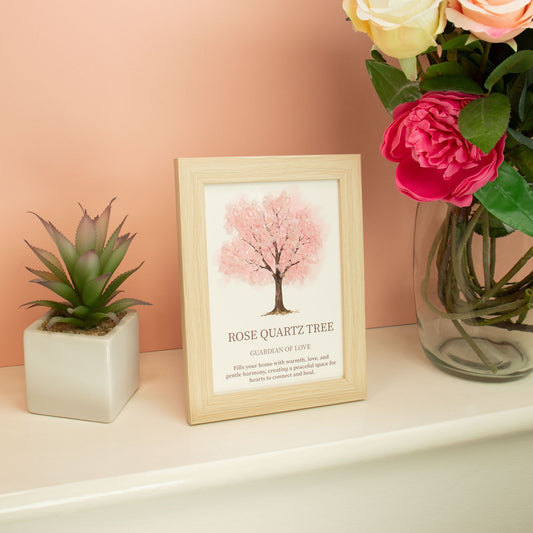 Gemstone Picture - Tree of Life - Rose Quartz